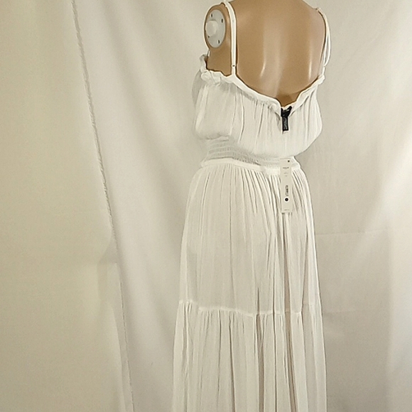 New AQUA Brand SWIM MEDIUM White Long Dress Women NWOT Beach Resort - Picture 4 of 10